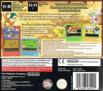 Pokemon Fushigi no Dungeon - Sora no Tankentai (Japan) box cover back